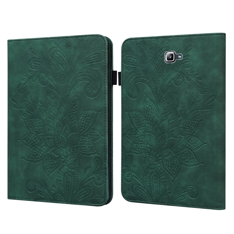 

For Samsung Galaxy Tab A A6 10.1 inch 2016 Lace Flower Embossing Pattern Horizontal Flip Leather Case with Holder & Card Slots & Wallet & Photo Frame(Green)