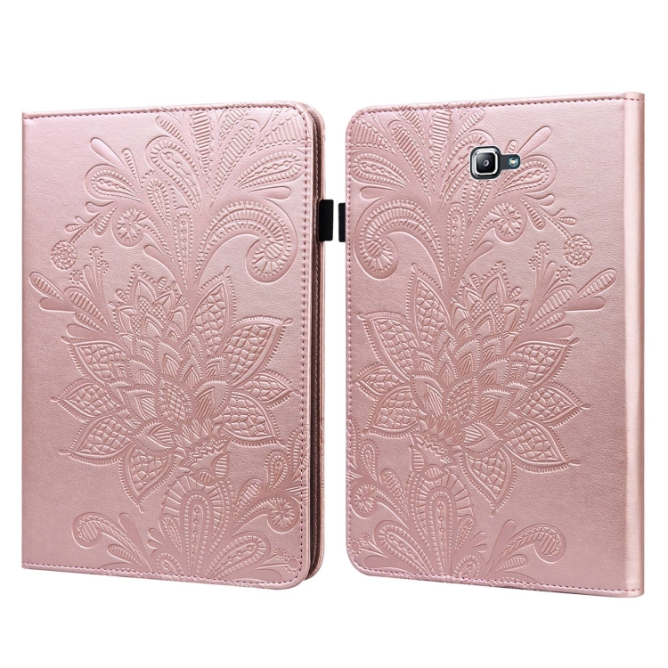 

For Samsung Galaxy Tab A A6 10.1 inch 2016 Lace Flower Embossing Pattern Horizontal Flip Leather Case with Holder & Card Slots & Wallet & Photo Frame(Rose Gold)