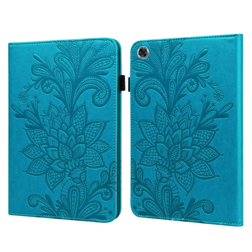 

For Lenovo Tab M8 8505X Lace Flower Embossing Pattern Horizontal Flip Leather Case with Holder & Card Slots & Wallet & Photo Frame(Blue)