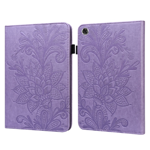 

For Lenovo Tab M8 8505X Lace Flower Embossing Pattern Horizontal Flip Leather Case with Holder & Card Slots & Wallet & Photo Frame(Purple)