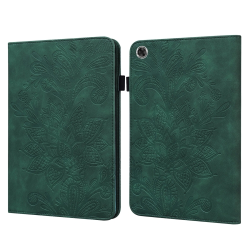 

For Lenovo Tab M8 8505X Lace Flower Embossing Pattern Horizontal Flip Leather Case with Holder & Card Slots & Wallet & Photo Frame(Green)