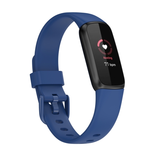 

For Fitbit Luxe Silicone Color Buckle Watch Band, Size:S(Dark Blue)