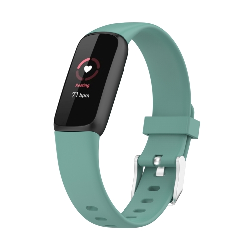 

For Fitbit Luxe Silicone Watch Band, Size:S (Pine Needle Green)