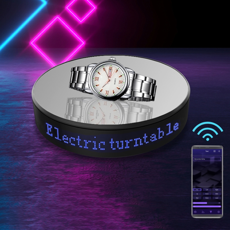 

Intelligent APP Screen Display Electric Rotating Turntable Mirror Display Stand Live Broadcast Video Shooting Props Turntable(Blue Light)