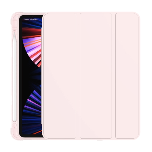 

3-folding Horizontal Flip PU Leather + TPU Aitbag Shockproof Half Paste Tablet Case with Holder & Pen Slot & Sleep / Wake-up Function For iPad Pro 11 2020/2021(Cherry Pink)