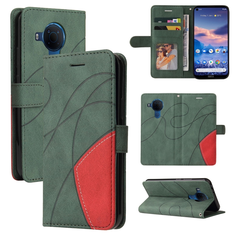 For Nokia Dual-color Splicing Horizontal Flip PU Leather