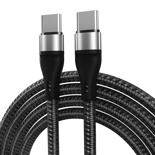 

PD 60W USB-C / Type-C to USB-C / Type-C Fast Charging Nylon Braided Data Cable, Cable Length:2m(Silver)