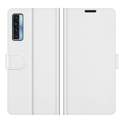 

For TCL 20S / 20 5G / 20L R64 Texture Single Horizontal Flip Protective Case with Holder & Card Slots & Wallet& Photo Frame(White)