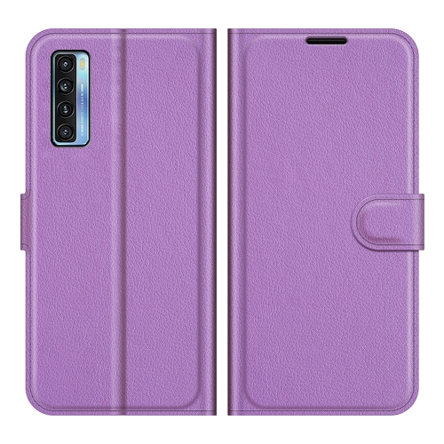 

For TCL 20S / 20 5G / 20L Litchi Texture Horizontal Flip Protective Case with Holder & Card Slots & Wallet(Purple)