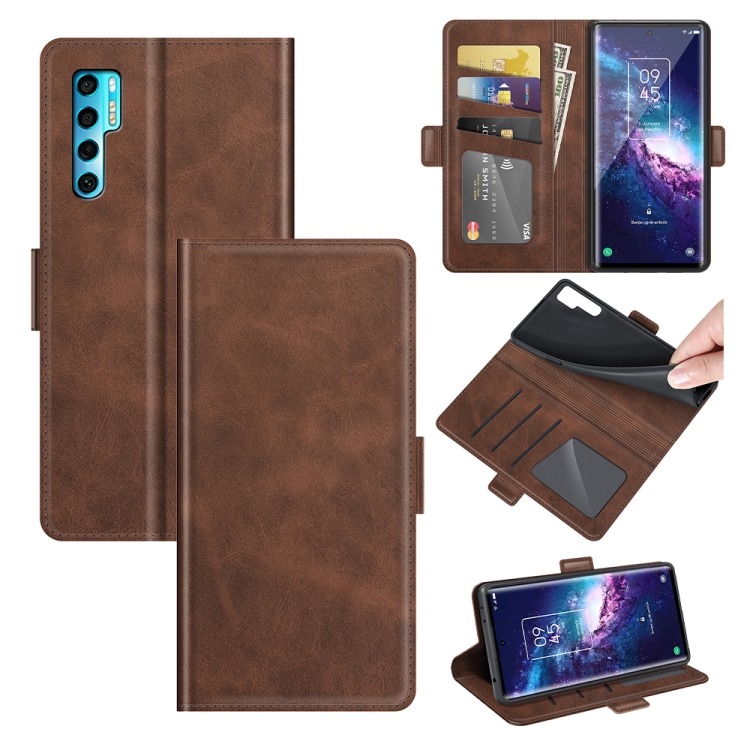 

For TCL 20 Pro 5G Dual-side Magnetic Buckle Horizontal Flip Leather Case with Holder & Card Slots & Wallet(Brown)
