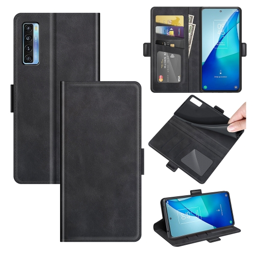 

For TCL 20S / 20 5G / 20L Dual-side Magnetic Buckle Horizontal Flip Leather Case with Holder & Card Slots & Wallet(Black)