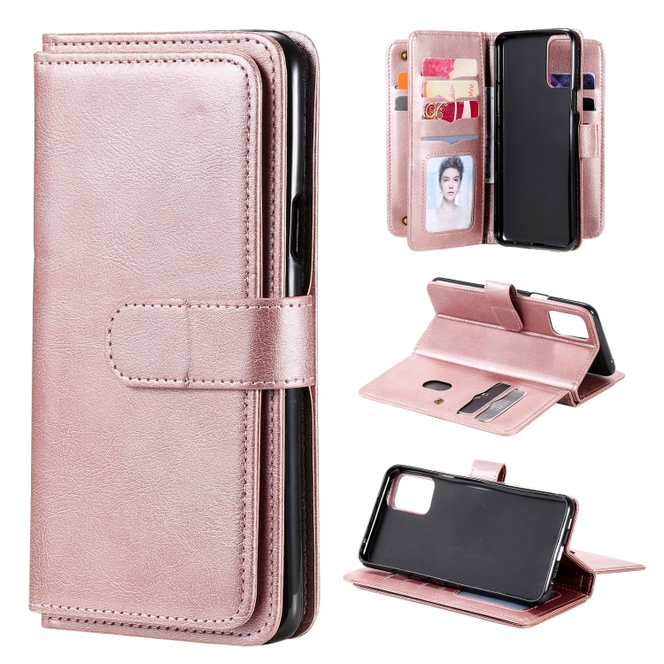 

For LG K42 Multifunctional Magnetic Copper Buckle Horizontal Flip Solid Color Leather Case with 10 Card Slots & Wallet & Holder & Photo Frame(Rose Gold)
