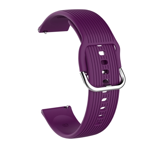 

20mm Vertical Texture Silicone Watch Band(Purple)