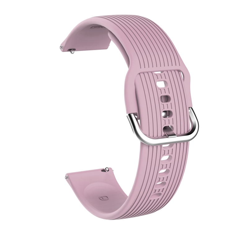 

22mm Vertical Texture Silicone Watch Band(Light Purple)