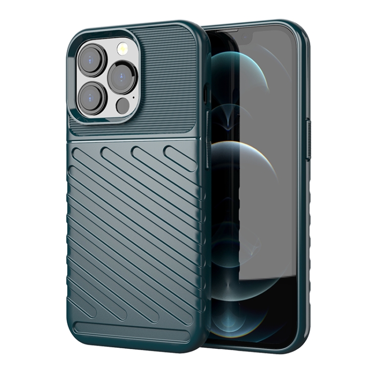 

Thunderbolt Shockproof TPU Soft Case For iPhone 13 Pro Max(Green)