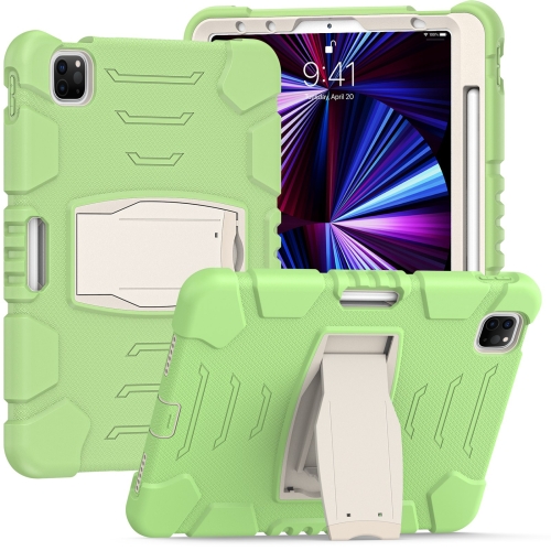 

3-Layer Protection Screen Frame + PC + Silicone Shockproof Combination Tablet Case with Holder For iPad Pro 11 2021 / 2020 / 2018(Matcha Green)