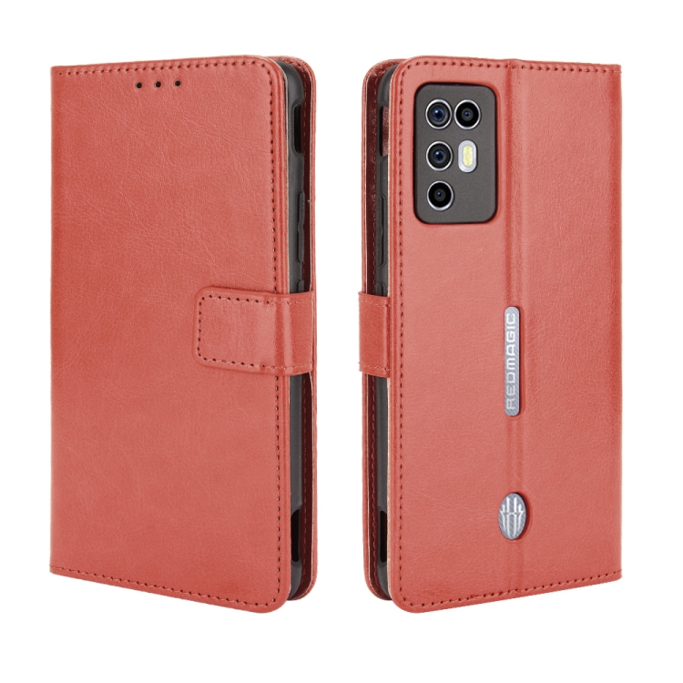

For ZTE Nubia Red Magic 6R Crazy Horse Texture Horizontal Flip Leather Case with Holder & Card Slots & Lanyard(Brown)