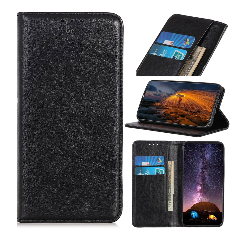 

For Samsung Galaxy M32 Magnetic Crazy Horse Texture Horizontal Flip Leather Case with Holder & Card Slots & Wallet(Black)