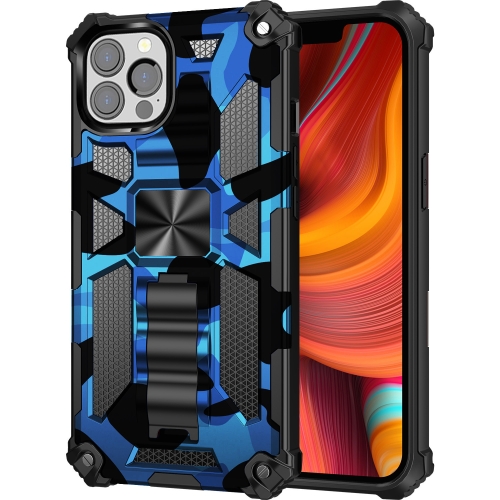 

Camouflage Armor Shockproof TPU + PC Magnetic Protective Case with Holder For iPhone 13 Pro Max(Blue)