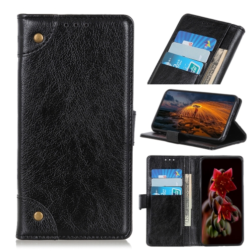 

For Samsung Galaxy M32 Copper Buckle Nappa Texture Horizontal Flip Leather Case with Holder & Card Slots & Wallet(Black)