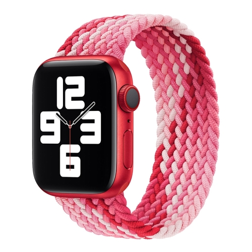 

Single Loop Weaving Nylon Watch Band, Size: S 135mm For Apple Watch Series 8&7 41mm / SE 2&6&SE&5&4 40mm / 3&2&1 38mm(Strawberry Red)