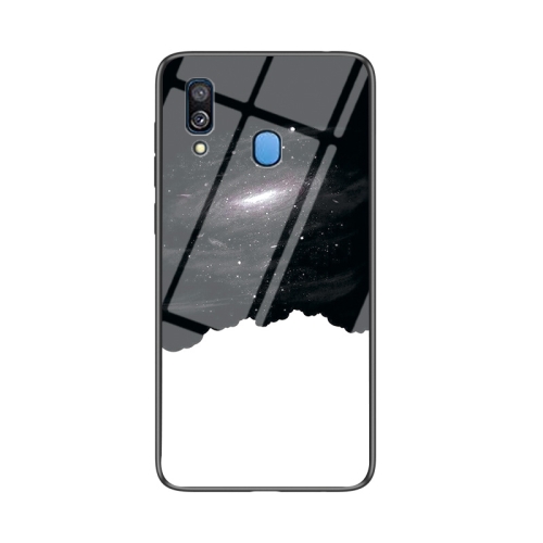 

For Samsung Galaxy A40 Starry Sky Painted Tempered Glass TPU Shockproof Protective Case(Cosmic Starry Sky)