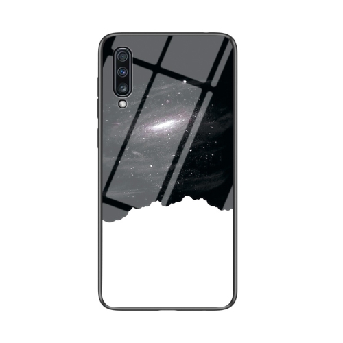 

For Samsung Galaxy A70 Starry Sky Painted Tempered Glass TPU Shockproof Protective Case(Cosmic Starry Sky)