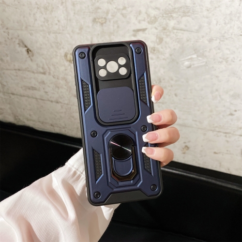 

For Xiaomi Poco X3 Sliding Camera Cover Design TPU+PC Protective Case(Blue)