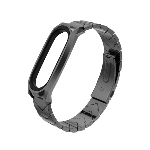 

For Xiaomi Mi Band 6 / 5 / 4 / 3 Mijobs GT Metal Stainless Steel V Type Replacement Watchband(Black)