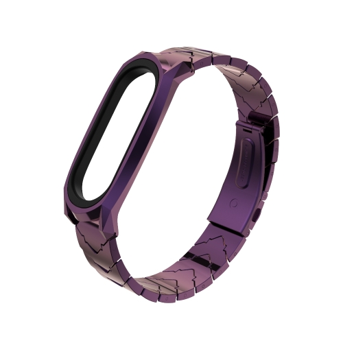 

For Xiaomi Mi Band 6 / 5 / 4 / 3 Mijobs GT Metal Stainless Steel V Type Replacement Watchband(Purple)