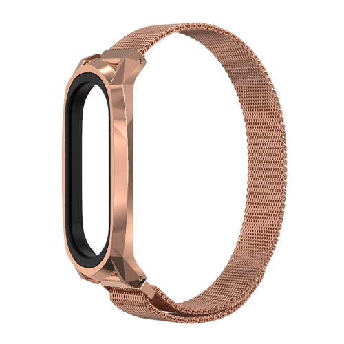 

For Xiaomi Mi Band 6 / 5 / 4 / 3 Mijobs Milan Magnetic GT Stainless Steel Watch Band(Rose Gold)