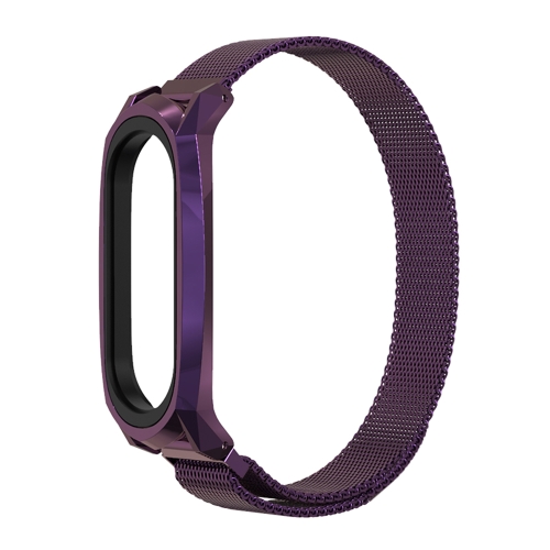 

For Xiaomi Mi Band 6 / 5 / 4 / 3 Mijobs Milan Magnetic GT Stainless Steel Watch Band(Purple)