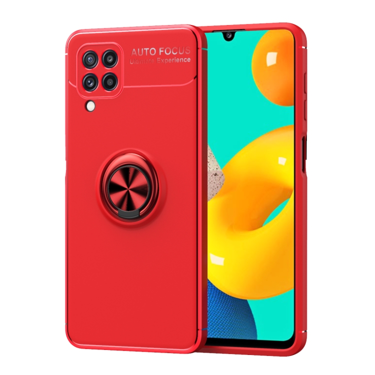 

For Samsung Galaxy M32 Metal Ring Holder 360 Degree Rotating TPU Case(Red)