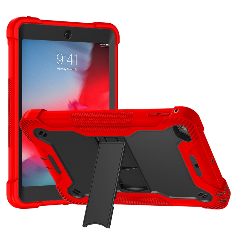 

Silicone + PC Shockproof Protective Case with Holder For iPad mini (2019) / mini 4(Red + Black)
