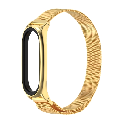 

For Xiaomi Mi Band 6 / 5 / 4 / 3 Mijobs Milan Magnetic Plus Stainless Steel Replacement Watchband(Gold)