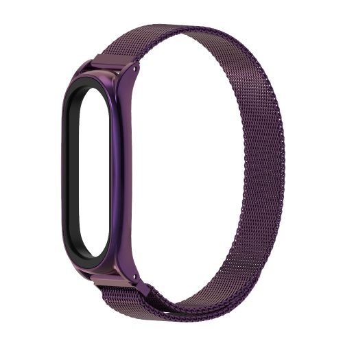 

For Xiaomi Mi Band 6 / 5 / 4 / 3 Mijobs Milan Magnetic Plus Stainless Steel Replacement Watchband(Purple)