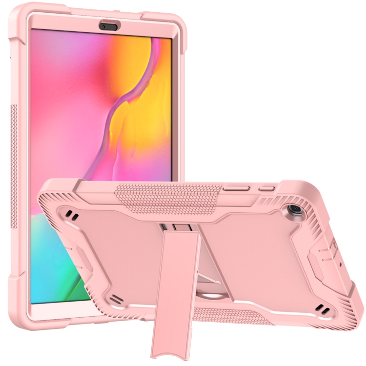 

For Samsung Galaxy Tab A 10.1 (2019) Silicone + PC Shockproof Protective Case with Holder(Rose Gold)