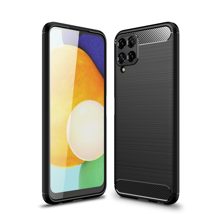 

For Samsung Galaxy M32 (india) Brushed Texture Carbon Fiber TPU Case(Black)
