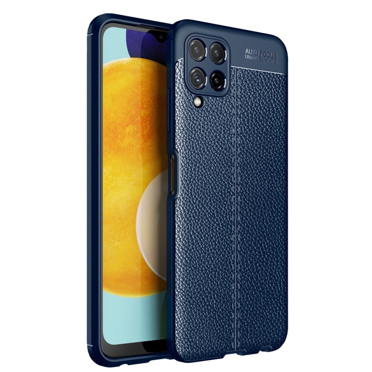 

For Samsung Galaxy M32 (india) Litchi Texture TPU Shockproof Case(Navy Blue)