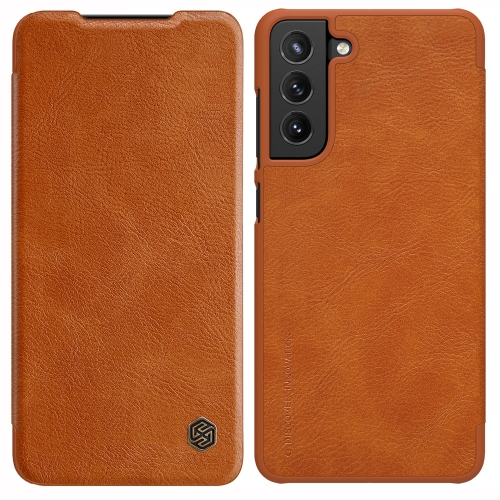 

For Samsung Galaxy S21 FE 5G NILLKIN QIN Series Crazy Horse Texture Horizontal Flip Leather Case with Card Slot(Brown)