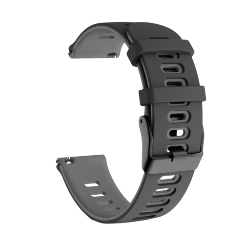 

20mm For Garmin Vivoactive 3 / Venu Universal Two-color Silicone Watch Band(Black Grey)