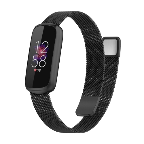 

For Fitbit Luxe Special Edition Milanese Metal Magnetic Watch Band(Black)