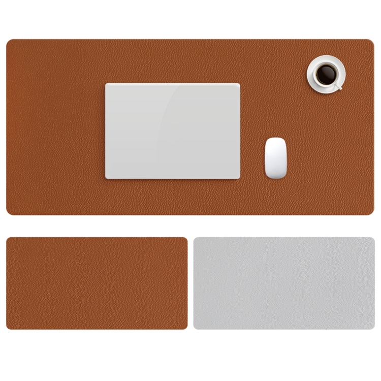 

ZD02 Double-sided PU Mouse Pad Table Mat, Size: 100 x 44cm(Cowhide Yellow+Gray)