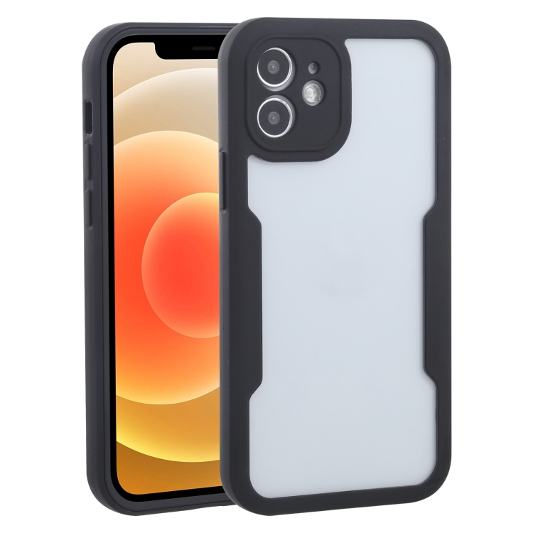 

Acrylic + TPU 360 Degrees Full Coverage Shockproof Protective Case For iPhone 12(Black)