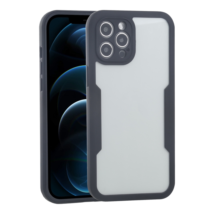 

Acrylic + TPU 360 Degrees Full Coverage Shockproof Protective Case For iPhone 12 Pro Max(Black)