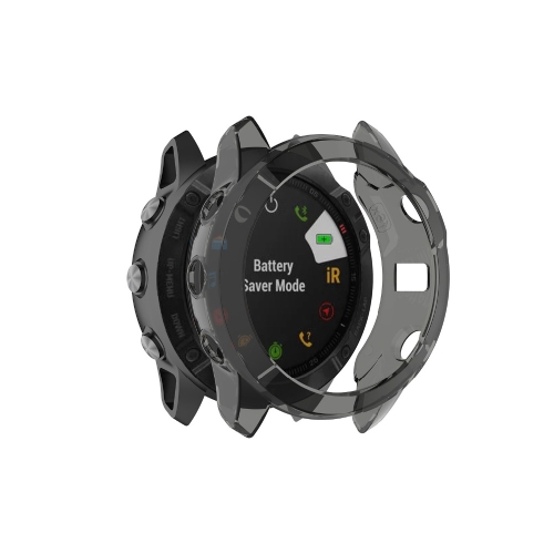 

For Garmin Fenix 6X / 6X Pro Smart Watch Half Coverage TPU Protective Case(Transparent Black)