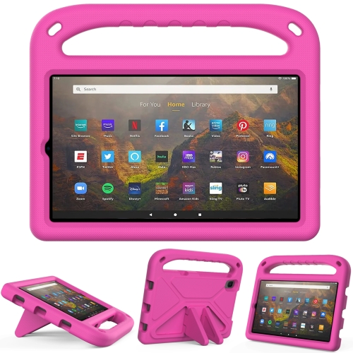 

For Lenovo Tab M8 FHD TB-8505F / TB-8705X 8.0 inch & Tab M8 TB-8505 / TB-8705 / TB-8506 2021 Handle Portable EVA Shockproof Anti Falling Protective Case with Triangle Holder(Rose Red)