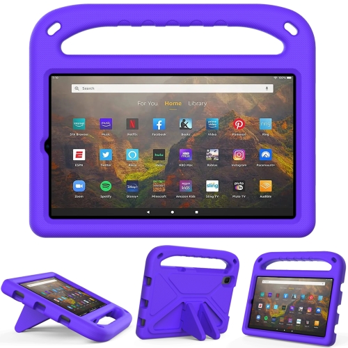 

For Lenovo Tab M8 FHD TB-8505F / TB-8705X 8.0 inch & Tab M8 TB-8505 / TB-8705 / TB-8506 2021 Handle Portable EVA Shockproof Anti Falling Protective Case with Triangle Holder(Purple)