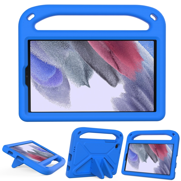 

For Samsung Galaxy Tab A7 Lite 8.7 SM-T220 / SM-T225 Handle Portable EVA Shockproof Anti Falling Protective Case with Triangle Holder(Blue)