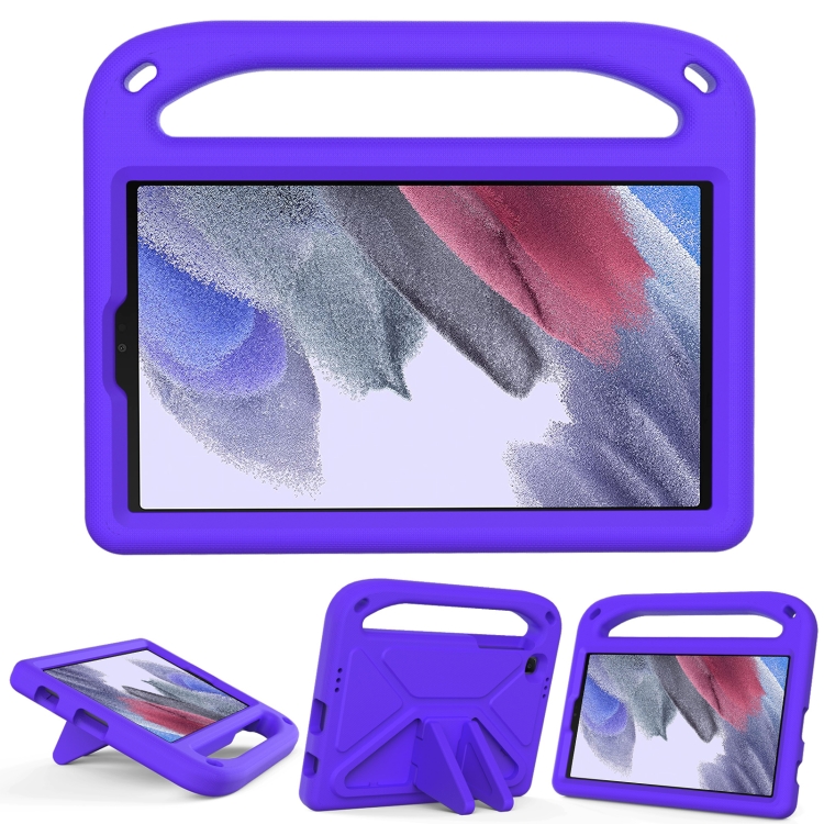 

For Samsung Galaxy Tab A7 Lite 8.7 SM-T220 / SM-T225 Handle Portable EVA Shockproof Anti Falling Protective Case with Triangle Holder(Purple)